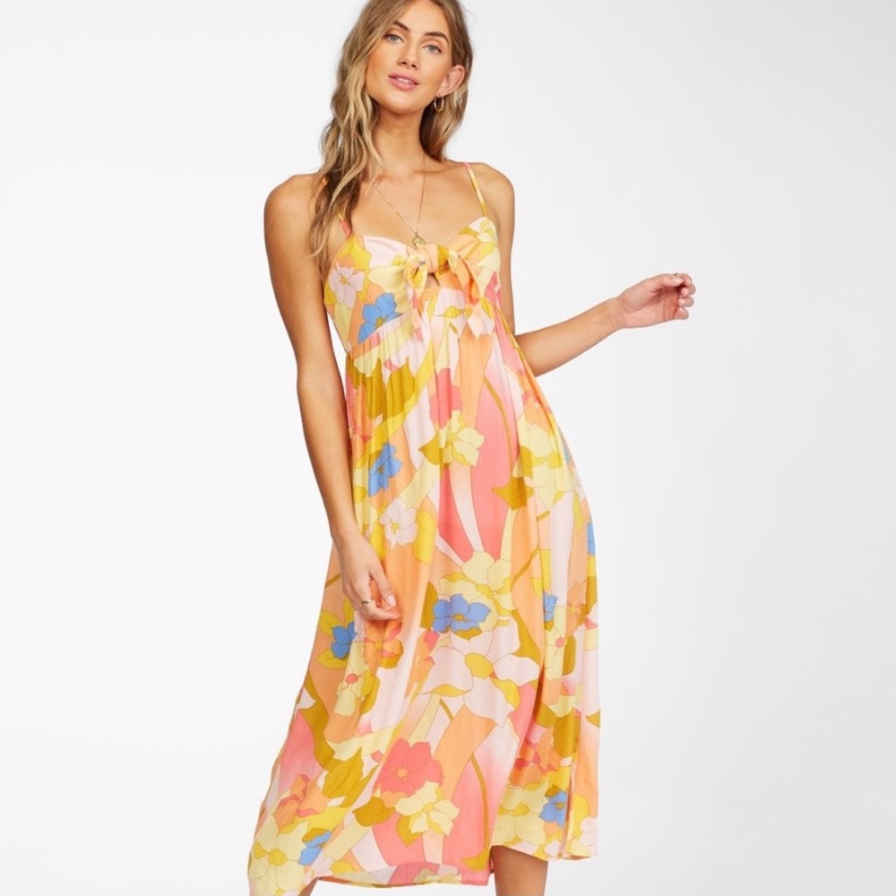 NEW NWT Billabong Twist It Midi Dress - Picture 2 of 8